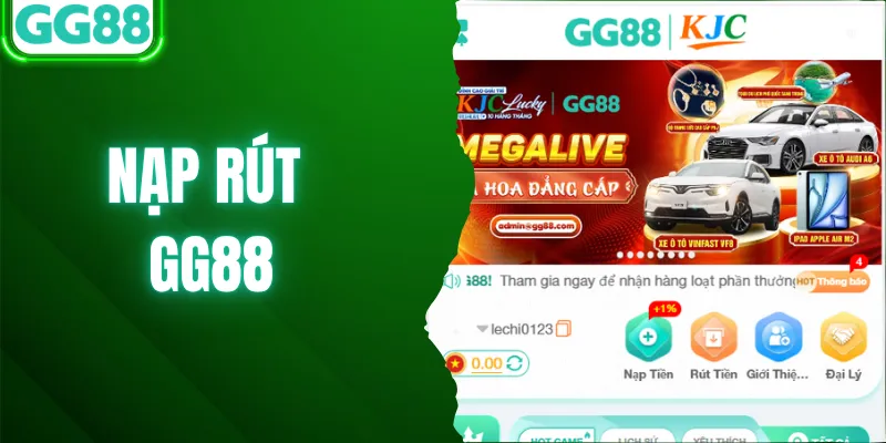 Cách Nạp Rút GG88 Siêu Tốc, Thao Tác Dễ Dàng Cho Newbie